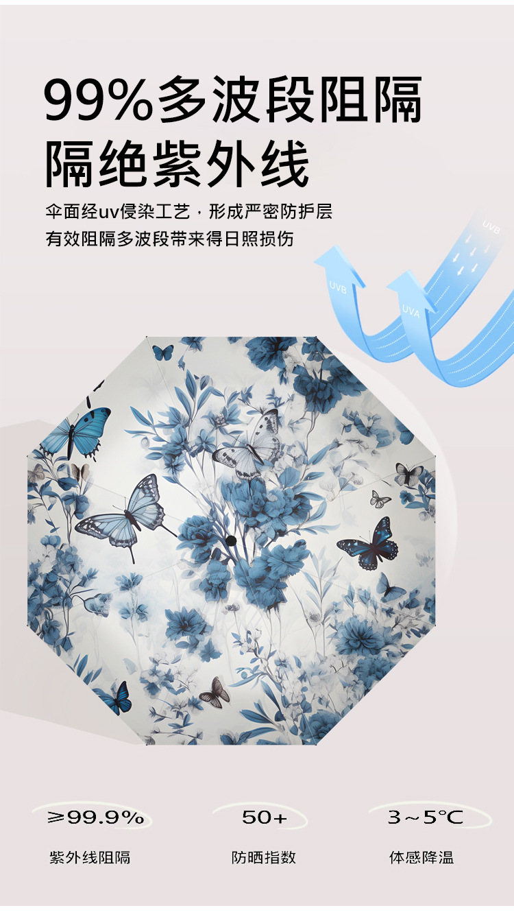 Manufacturer wholesale automatic folding umbrellas, UV protection, sun protection, sunshade, black rubber all-weather umbrellas advertisement pic 5