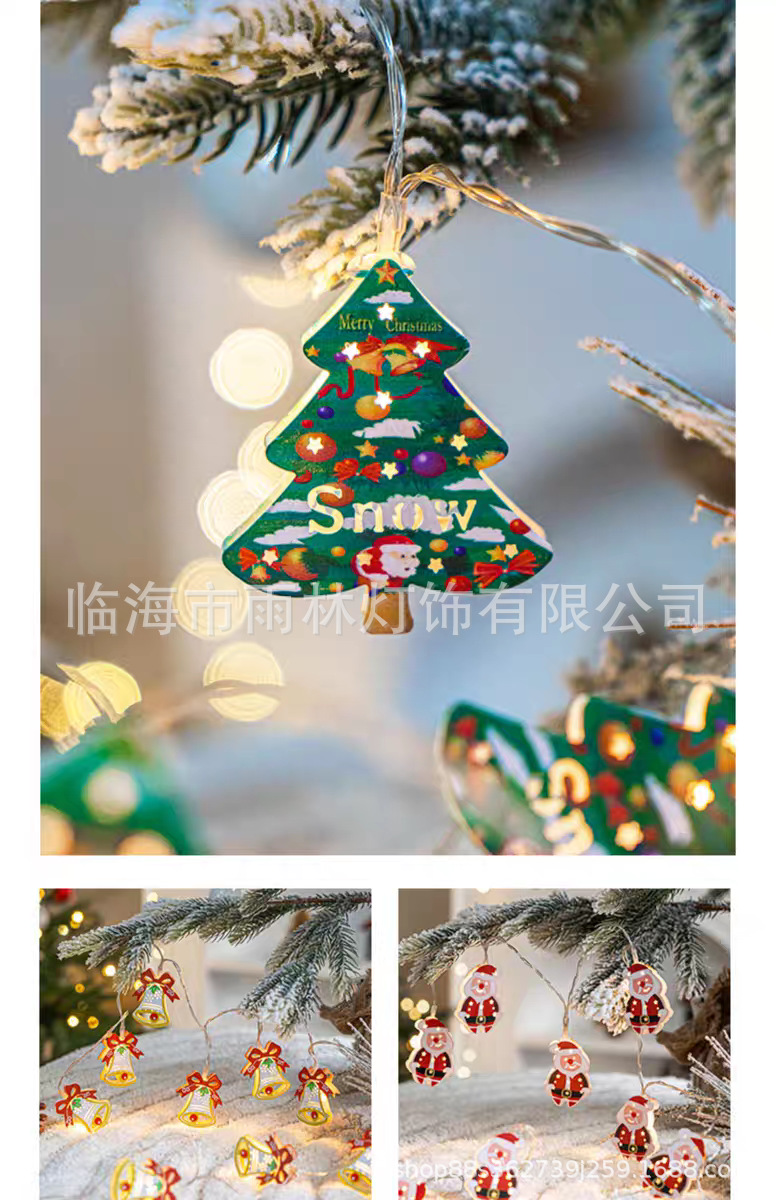 跨境LED圣诞铁艺灯串老人雪人圣诞灯圣诞树节日装饰灯氛围彩灯闪详情9