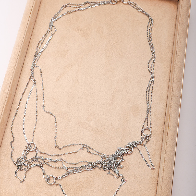 马总张悦儿推荐 Picn*que多层流苏长链细闪瀑布银河项链多层叠戴详情6