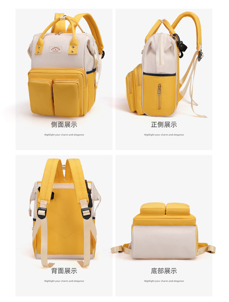 妈咪包工厂直销新款母婴包多功能尿布包妈妈包跨境尿垫保温包双肩详情24