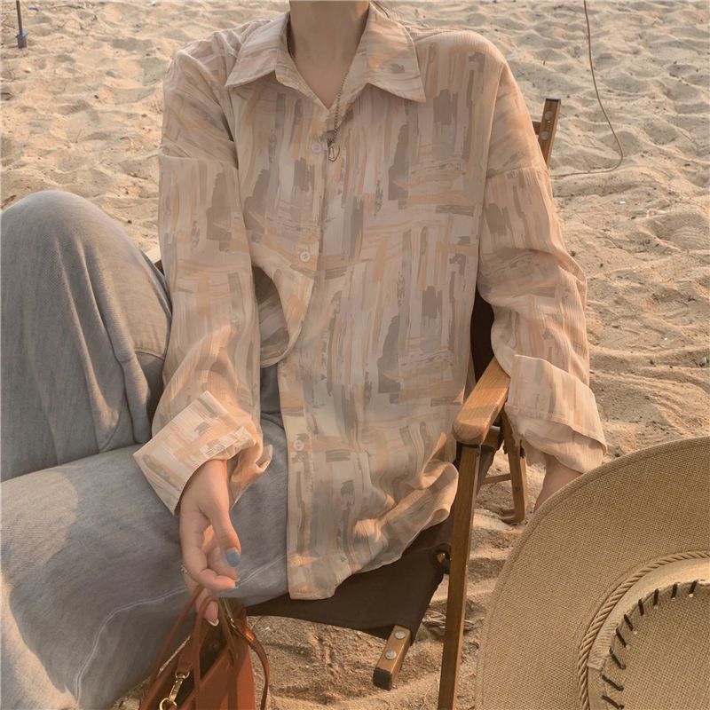 扎染长袖防晒衬衫女夏季薄款设计感小众别致吊带详情7