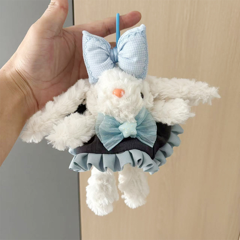 多巴胺格子长耳兔包包挂件小饰品可爱钥匙扣公仔玩偶兔子毛绒玩具详情44