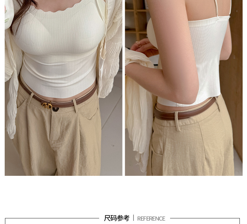 春夏季冰丝无痕带胸垫固定杯打底吊带背心女式内搭设计感性感上衣详情7