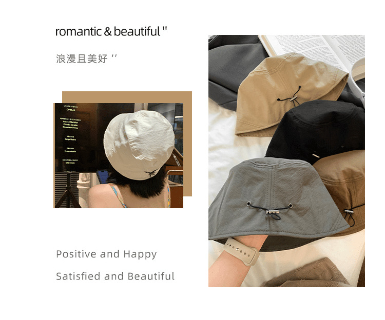 2025新款日系渔夫帽女夏季休闲薄款大帽檐显脸小防晒遮阳盆帽详情2