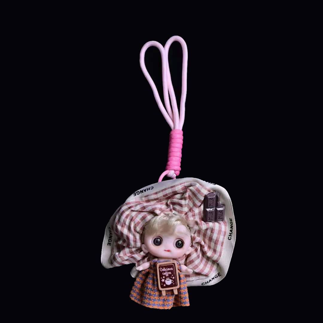 开学季毛绒玩具钥匙扣娃娃可爱卡通洋娃娃玩偶桃桃喵酱书包挂件详情4