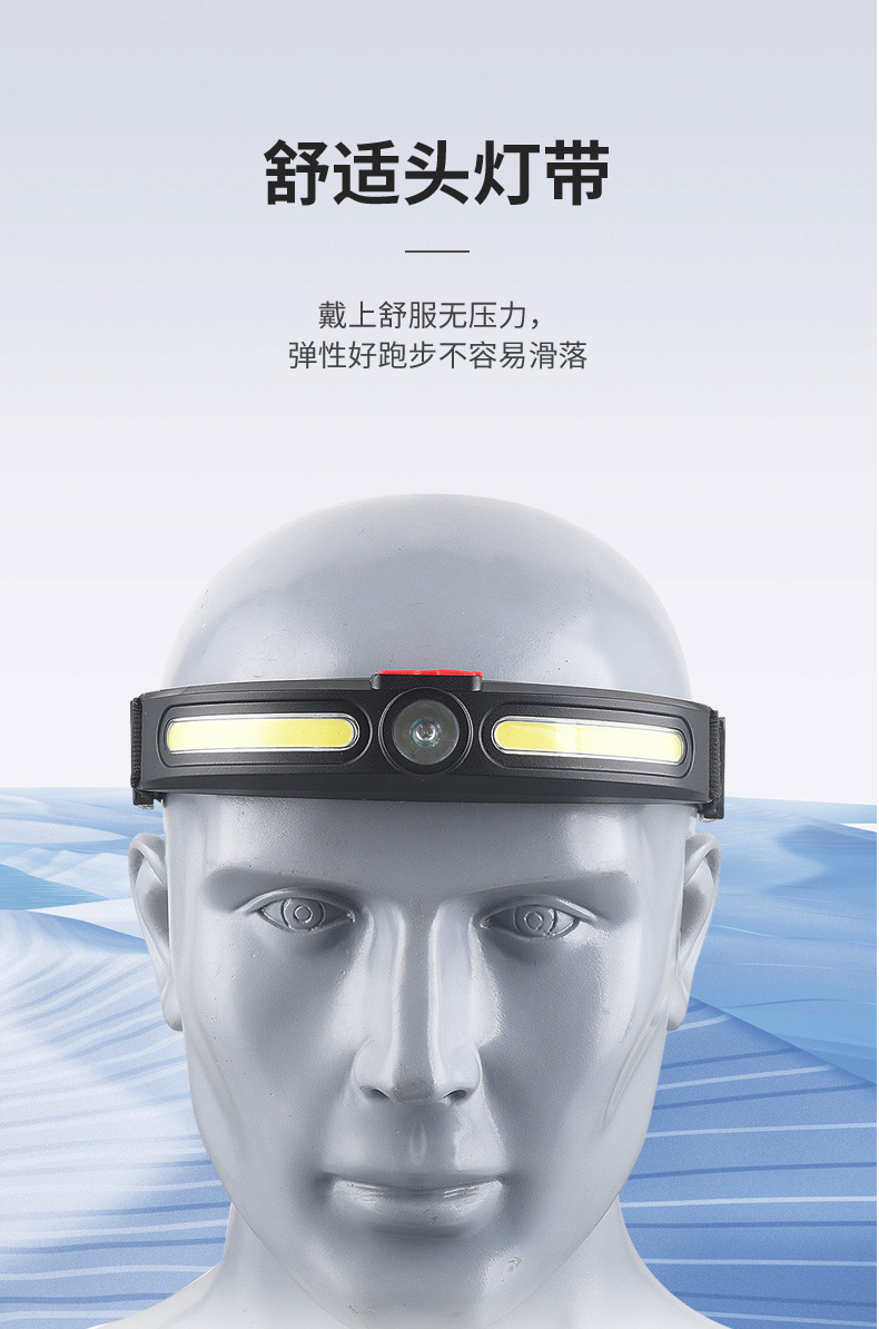 New cross-border multi-functional COB floodlight, led outdoor cycling, night running and night fishing light, USB charging strong bald light pic 7