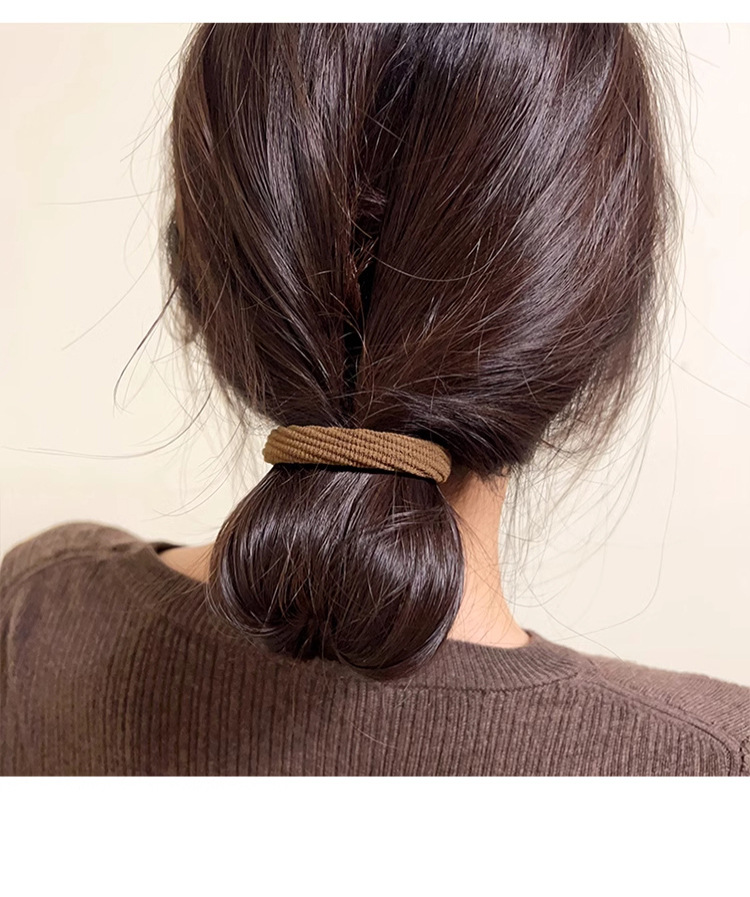 Retro style, high-elasticity hair tie, durable hair band, seamless leather band, new high ponytail bun headwear for women pic 3