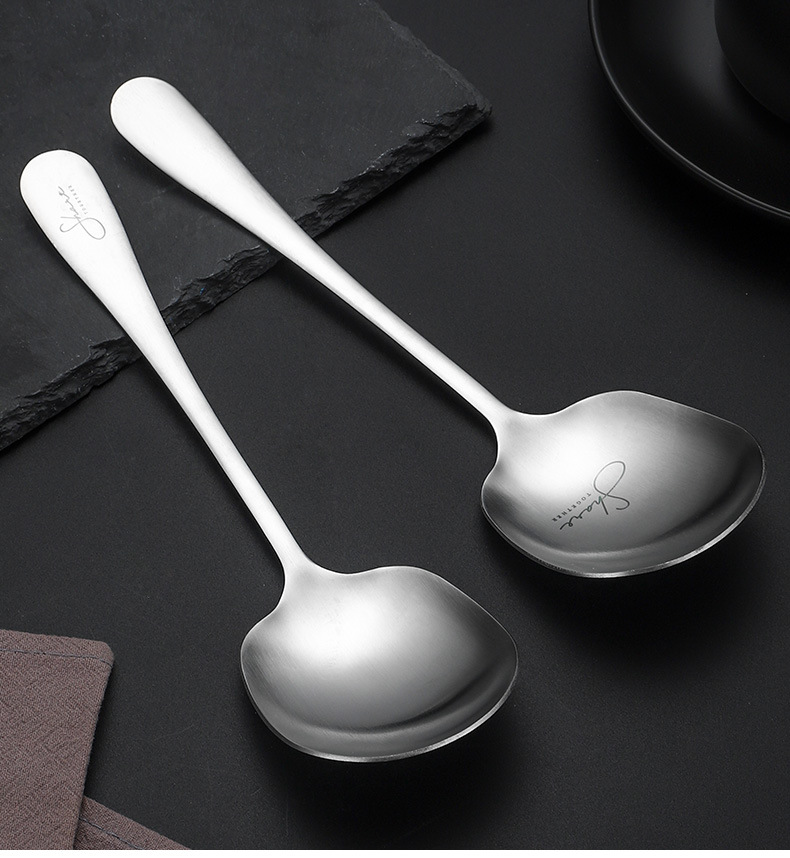 201不锈钢勺子家用分菜勺网红雪花公勺餐具大汤勺饭勺酒店餐厅详情12