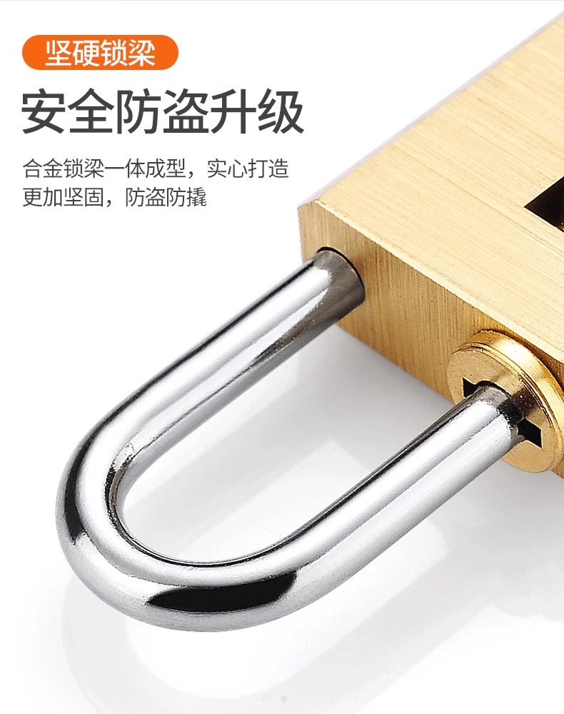 Solid pure copper password padlock, luggage and bag password lock, gym cabinet door padlock, password lock head, household small lock pic 5
