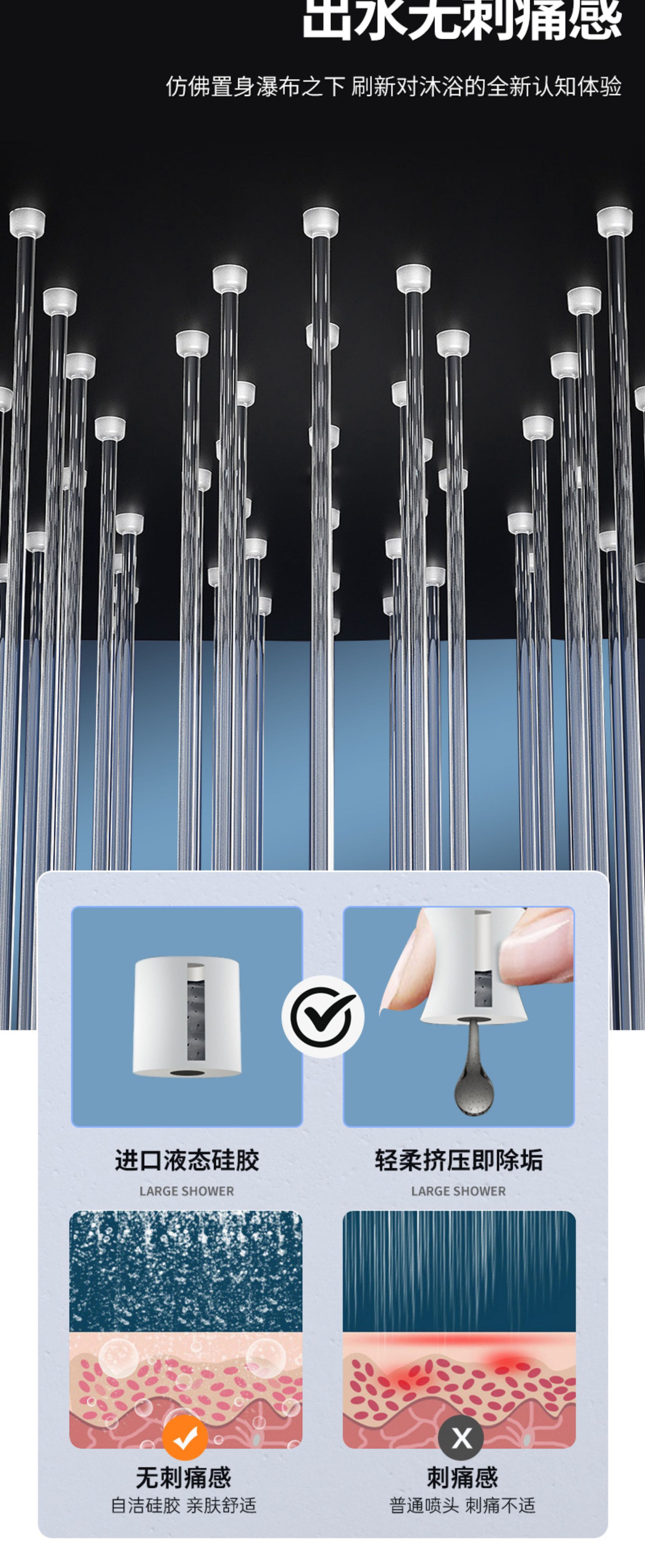 增压花洒喷头手持淋雨花晒头浴头喷淋浴室沐浴莲蓬头花洒套装详情14