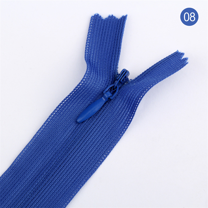 The manufacturer supplies 60cm needle thread invisible zippers in real stock, with open zippers in red, white, yellow, green and blue, and a length of 60cm pic 10