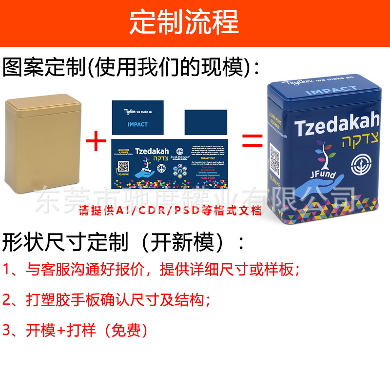 长方形铁盒定制订做药品铁盒缩口马口铁月饼巧克力饼干铁盒定做详情1