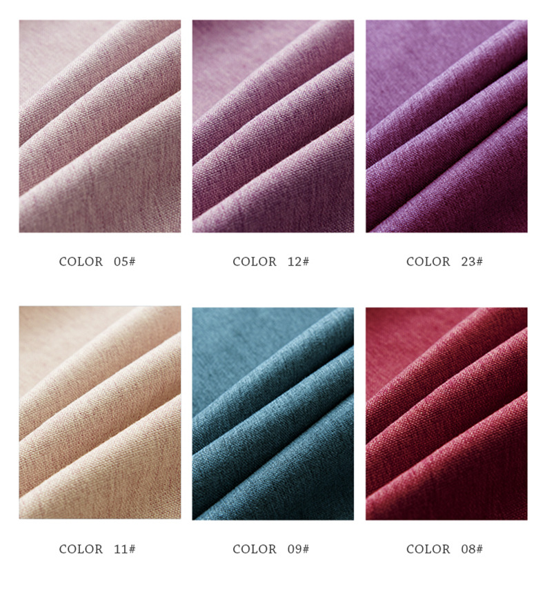 Swan Cotton and linen modern and simple living room and bedroom curtains, solid color thickened fully blackout linen curtain fabric manufacturer for homestays pic 5