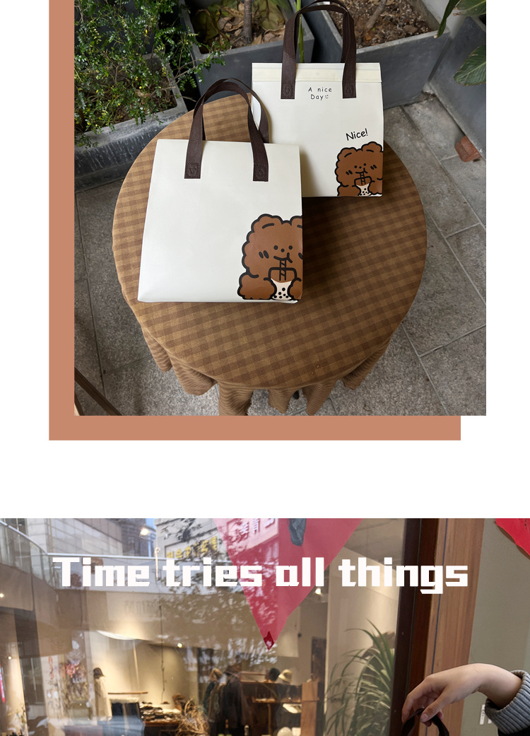 Wholesale thickened laminated non-woven fabric bags, takeout packaging bags, shopping eco-friendly bags, fast food bags, takeout bags, insulation pic 10