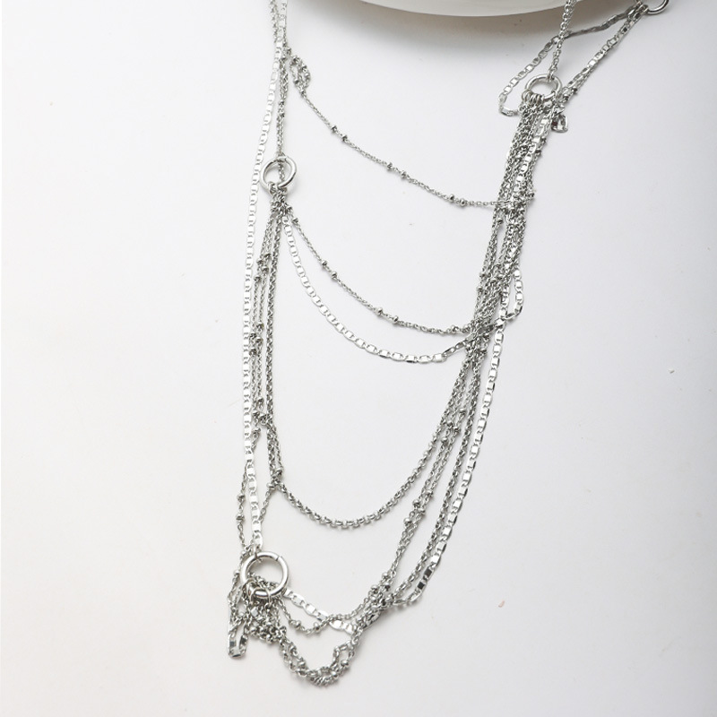 马总张悦儿推荐 Picn*que多层流苏长链细闪瀑布银河项链多层叠戴详情5