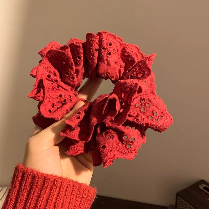 Sweet lace large intestine hair band, cute and sweet girl, high appearance level, hair band, student hair tie, early spring hair accessory pic 13