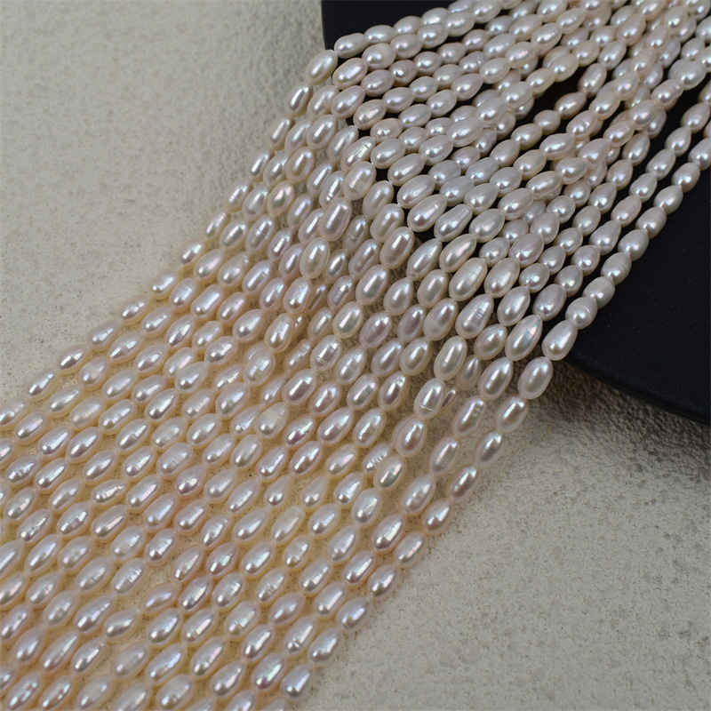天然淡水珍珠长米珠2-4-7mm珍珠项链半成品diy手工散珠小米珠配件详情10