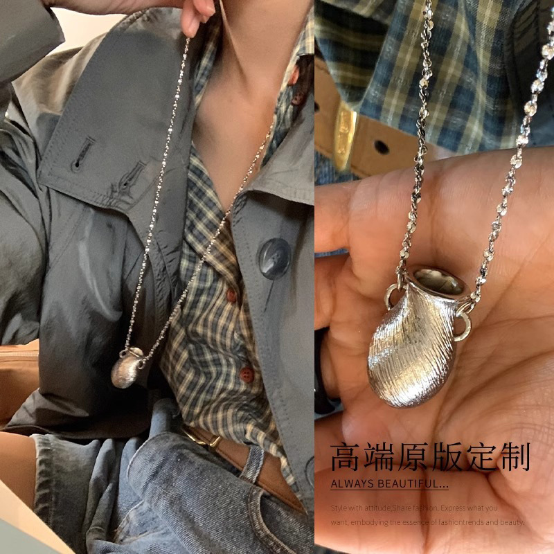 韩国新款~长款项链毛衣链轻奢小众设计高级时尚花瓶颈部配饰挂件详情3