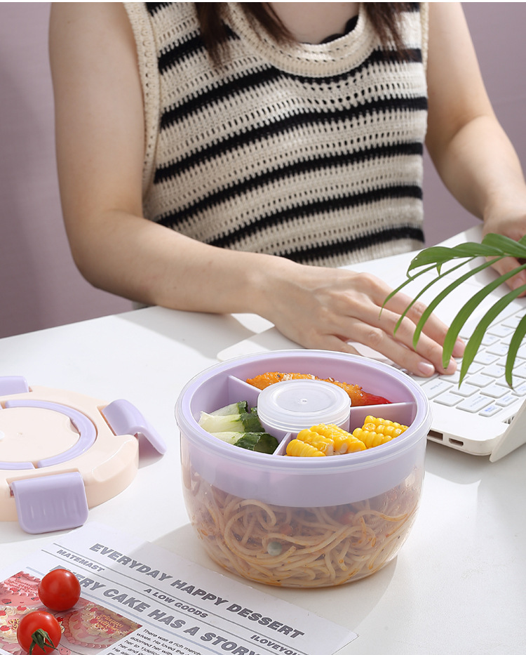 创意日式塑料学生便当盒户外野餐盒上班午餐盒可微波炉加热沙拉盒详情19