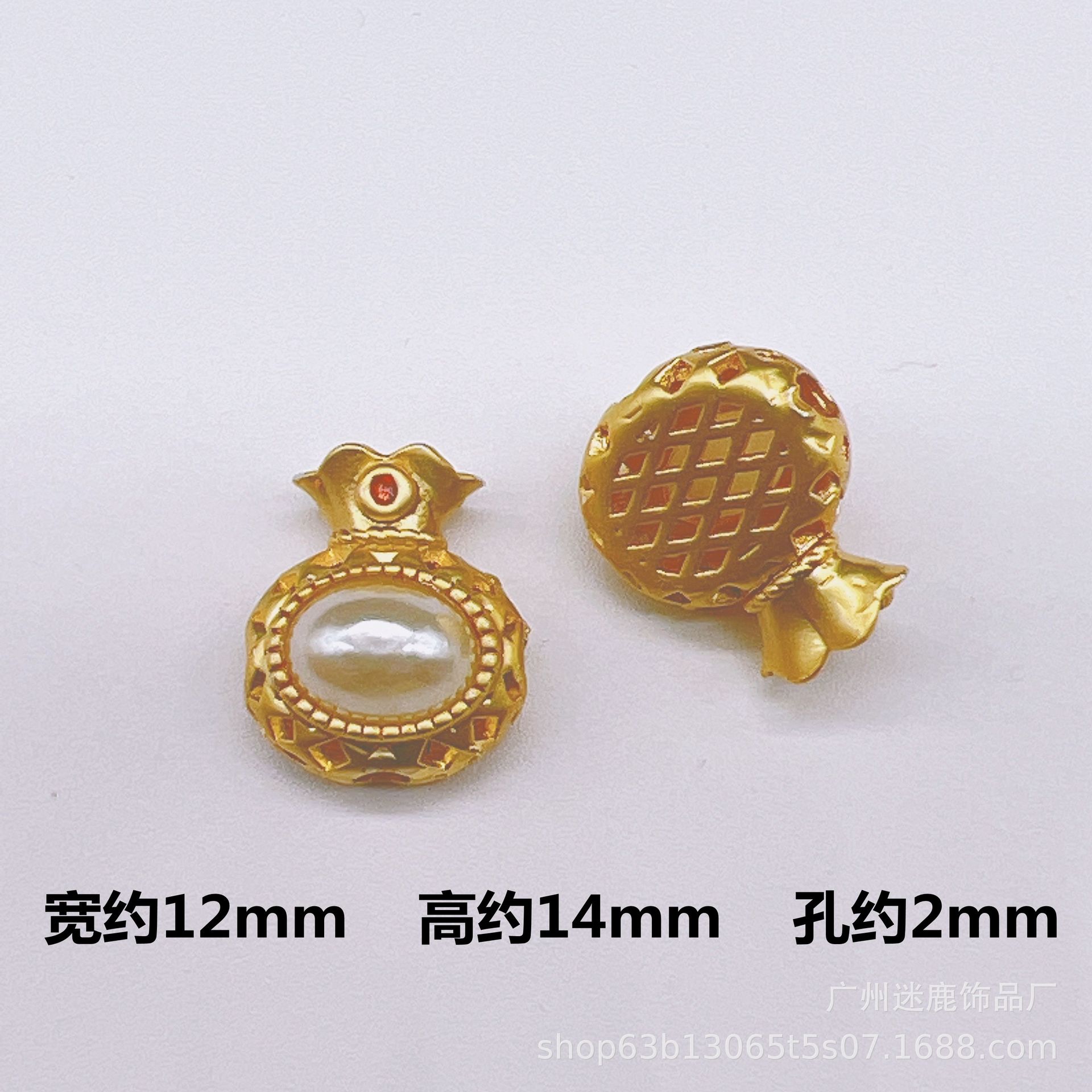 古法金镂空福袋四叶草镶嵌珍珠合集散珠手链项链配件荔湾厂家批发详情26