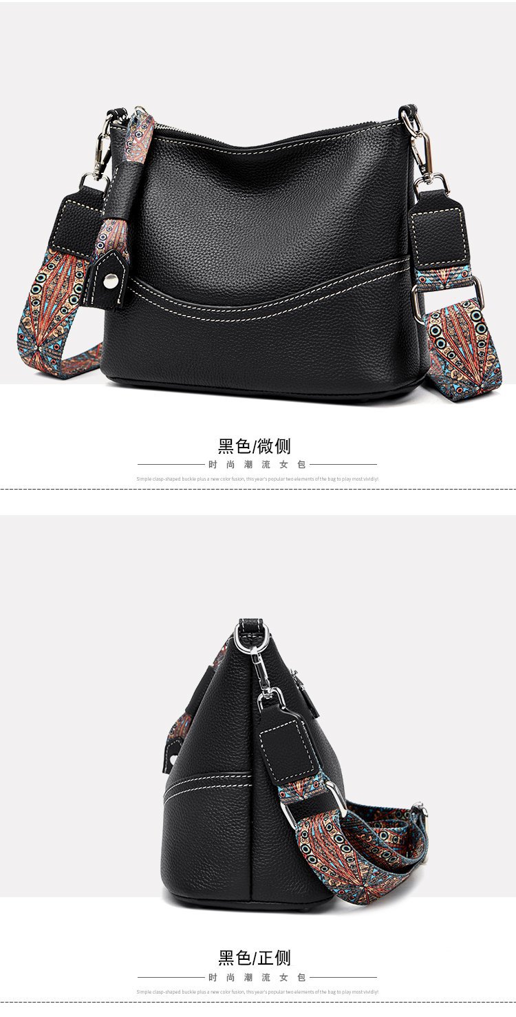 真皮流浪包女包头层牛皮包街拍新款潮时尚百搭三层软皮单肩斜挎包详情18