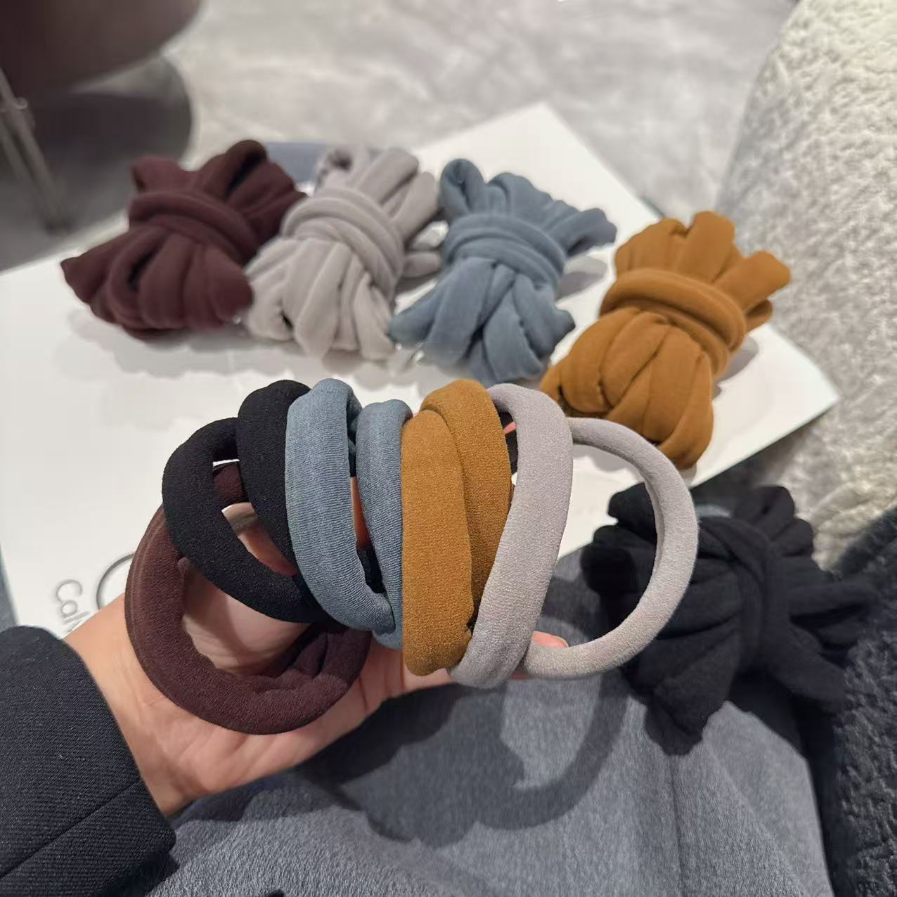莫兰迪色新款加大号毛巾圈发圈时尚简约高弹力舒适发饰详情5