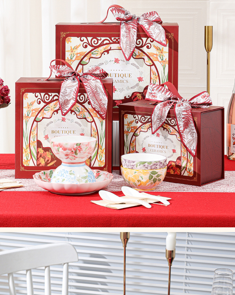 釉下彩陶瓷餐具套装釉下彩陶瓷碗盘碟礼品商务回礼开业促销活动礼详情15