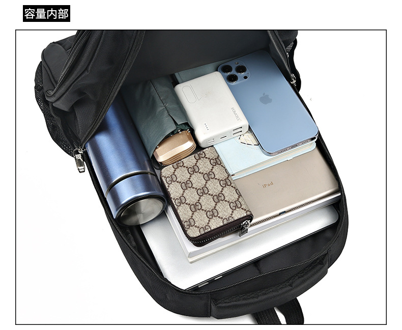 A versatile Oxford cloth student backpack for both men and women, a large-capacity business commuting computer bag for outdoor travel pic 32