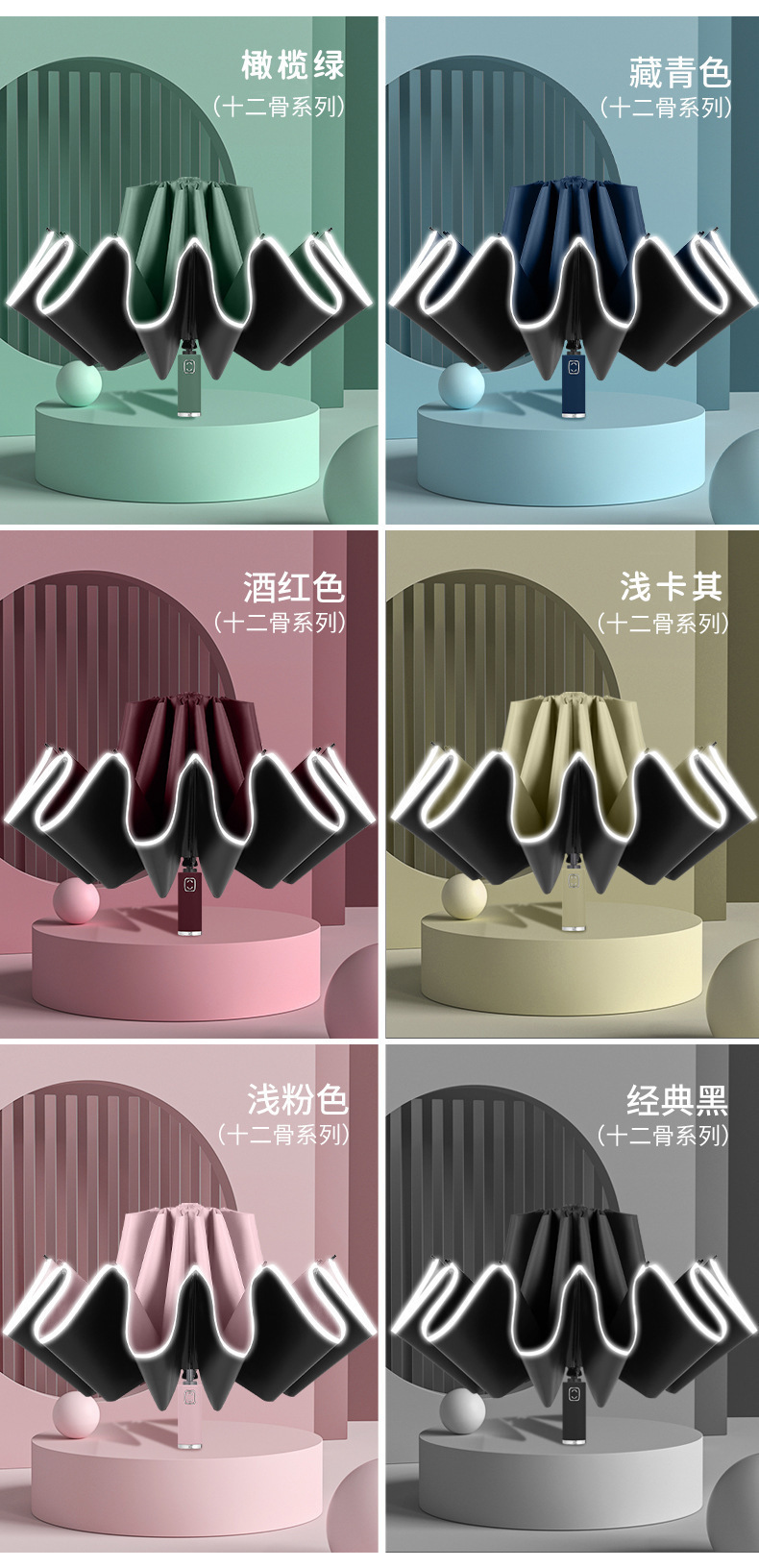 全自动雨伞男女折叠收缩大号双人遮阳防晒防紫外线车载汽车反向伞详情15