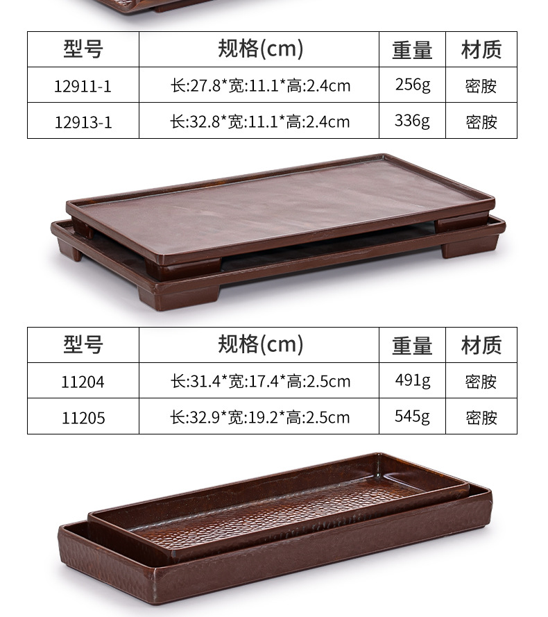 密胺长方形盘子日式创意寿司点心盘火锅店菜盘塑料烤肉盘平盘商用详情8