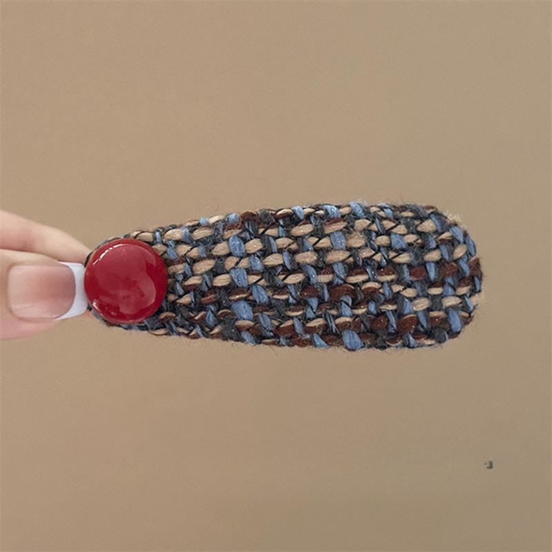 Korean headwear, niche design hair accessories, ins hair accessories, bangs clips, bb clips, sweet and elegant, red small chanel-style hair clips pic 6