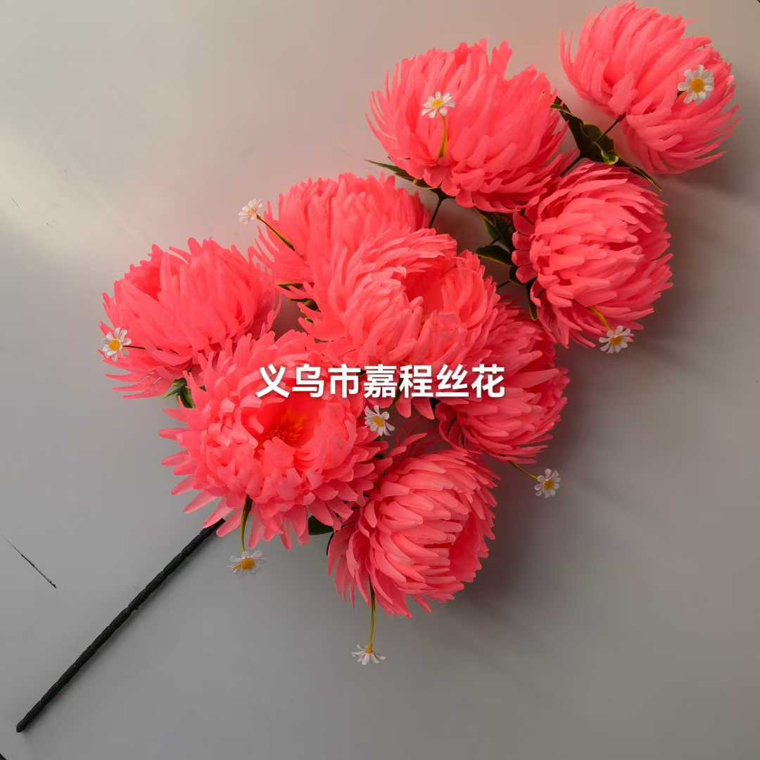 1.1 Tall nine-head large core chrysanthemum bouquet flower pieces, Qingming flower, artificial flower, flower pic 8