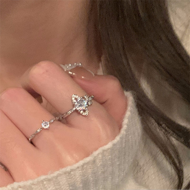 西太后星球戒指女轻奢小众锆石开口食指戒时尚个性设计感指环详情3