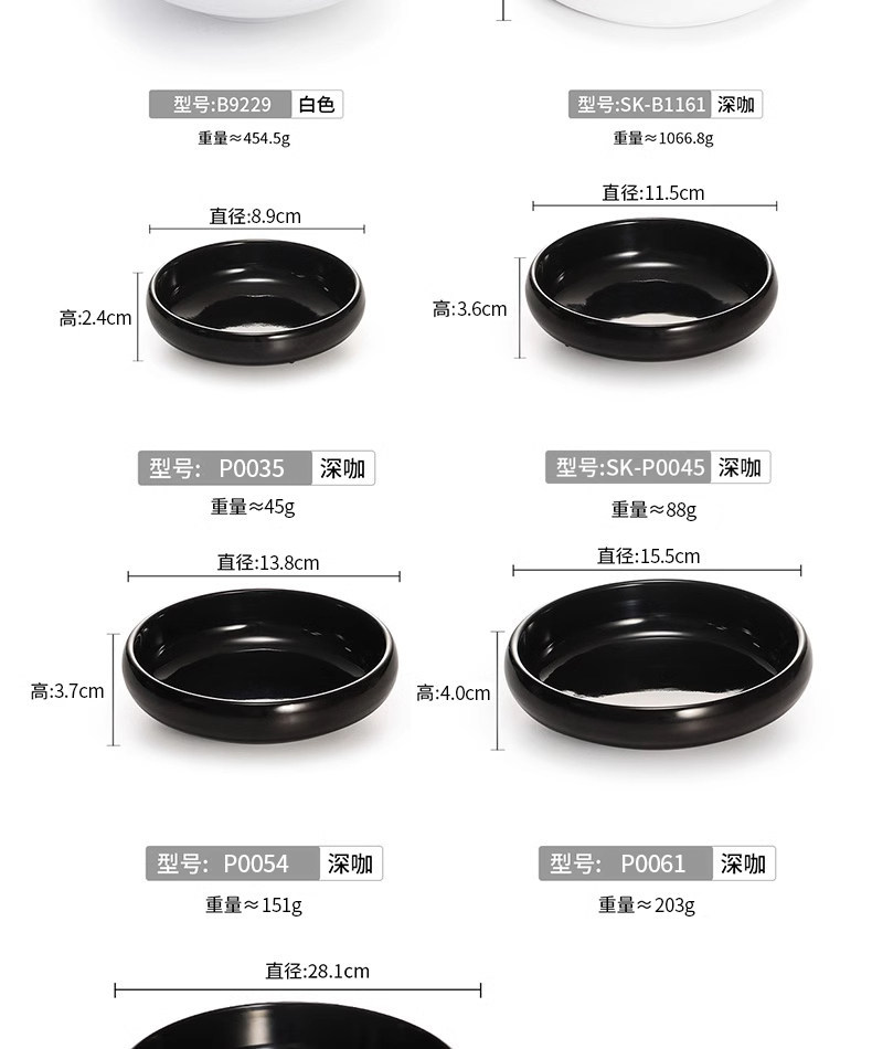Melamine imitation porcelain small plates, Korean-style round small dish plates, snack plates, creative cold dish small plates for hotel restaurants, commercial use pic 10