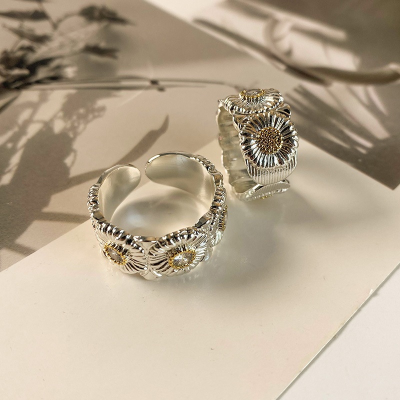 fever同款银色小花戒指女小众设计轻奢高级感雏菊新款夏季韩国ins详情8