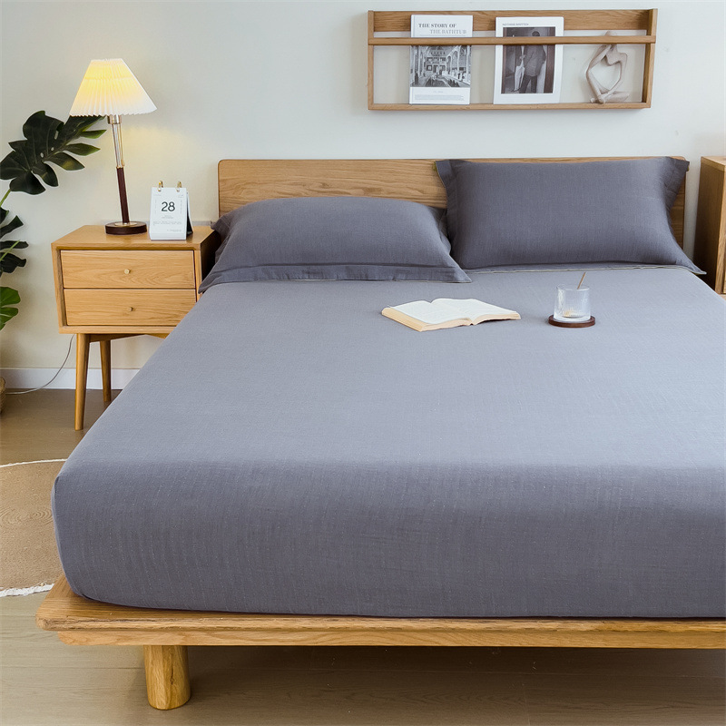 Pure cotton yarn-dyed jacquard double-layer gauze bed cover, single piece of all-cotton gauze mattress protective cover, bedspread, bed cover, single piece of bedding pic 61