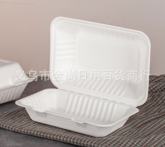 一次性餐盒纸碗甘蔗渣可降解加厚餐具碗汉堡纸浆盒水果圆盘沙拉碗详情9