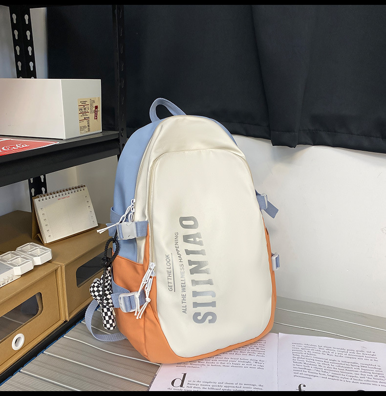 韩版新款书包女高中生日系简约初中生双肩包男初中大学生电脑背包详情42