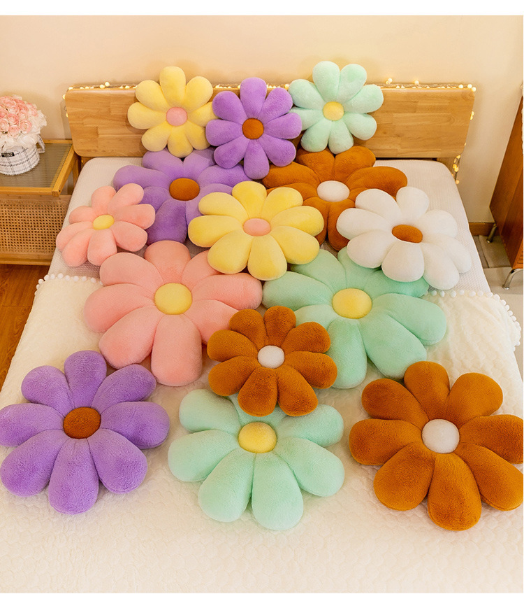 新款八瓣小雏菊花朵坐垫客厅沙发办公室坐垫花瓣太阳花抱枕靠垫详情18