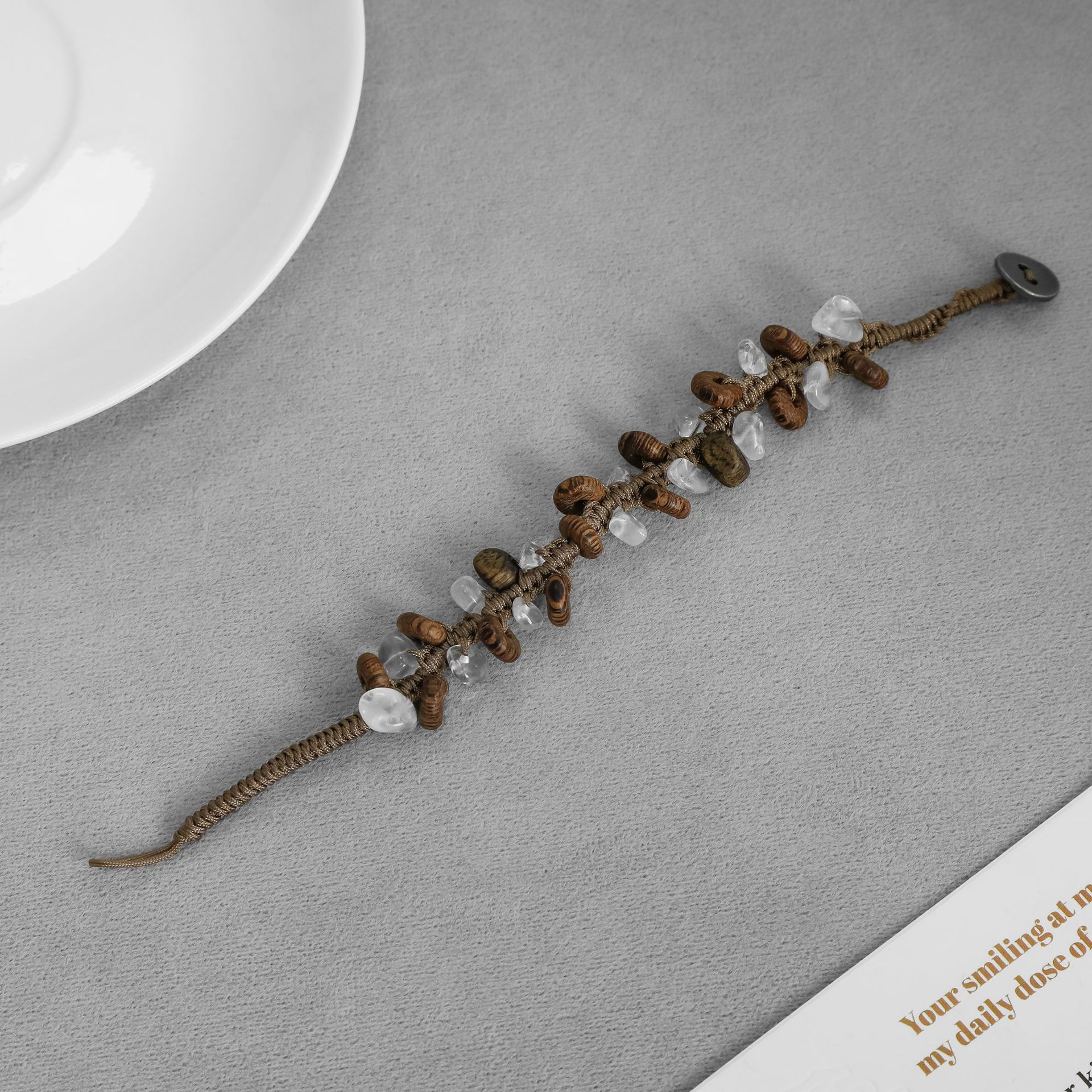 子XIU手稿系列织手链 新中式国风简约气质小众不规则碎石串珠手链详情9