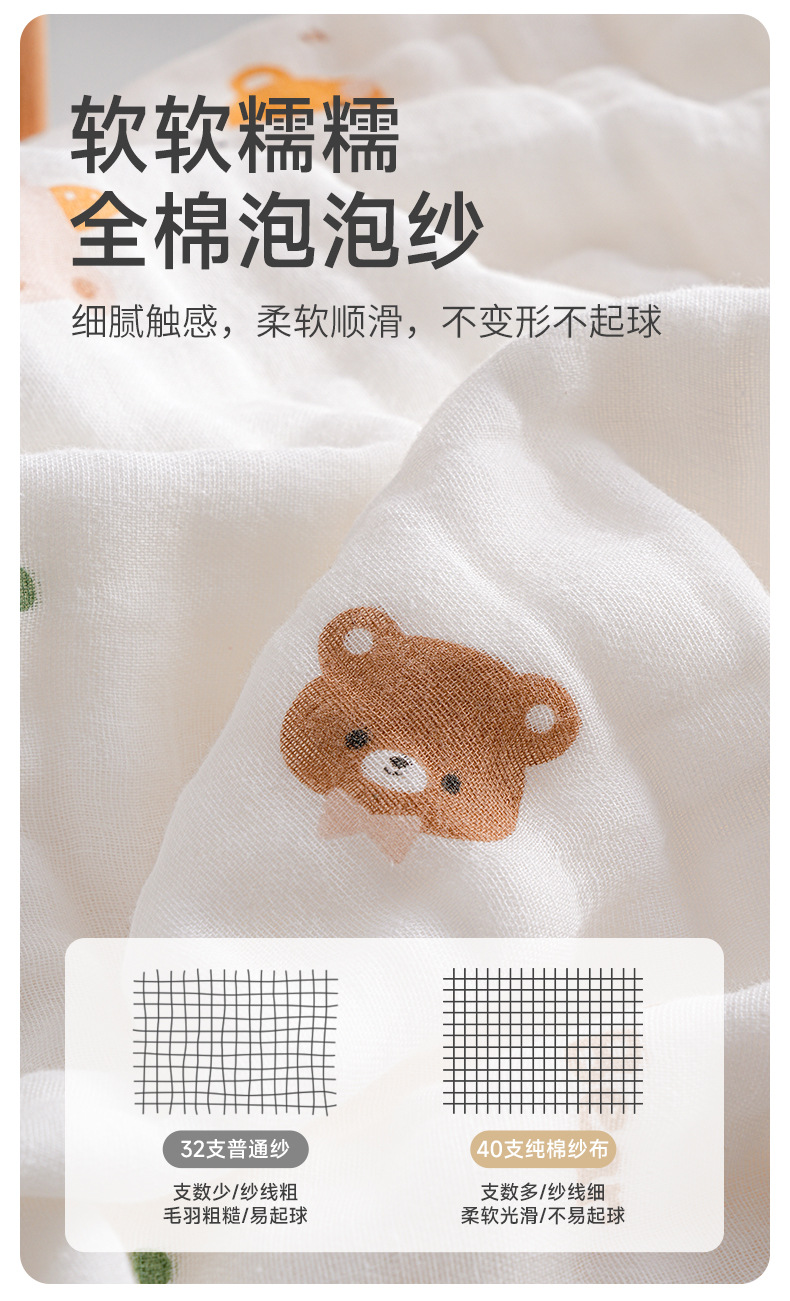 纯棉纱布小方巾新生婴儿全棉a类小毛巾宝宝专用超软口水巾洗脸巾详情3