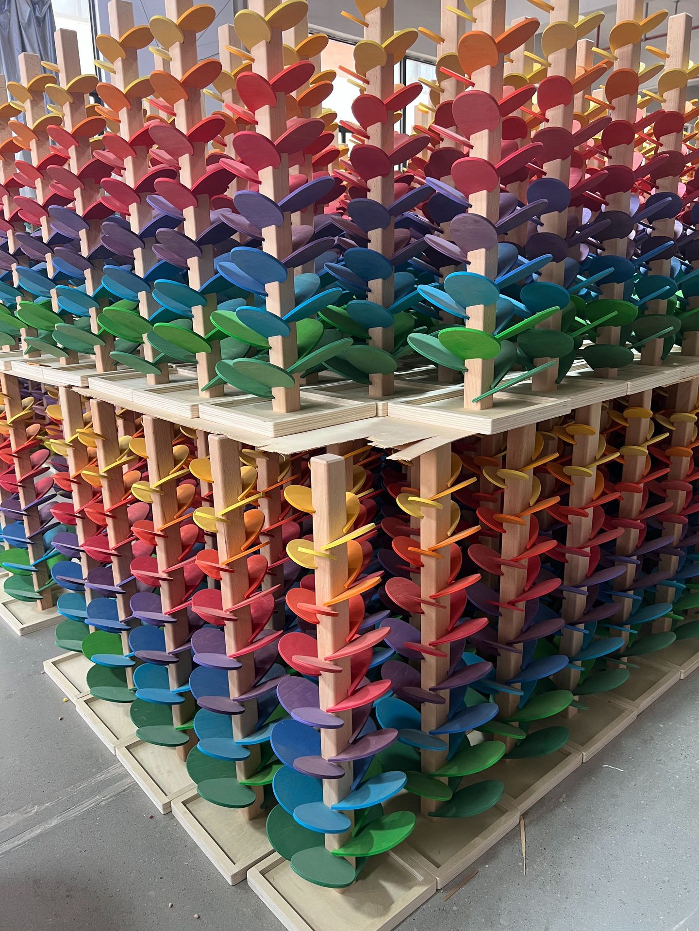 cpc木质彩虹音乐树大号拼插花瓣滚珠趣味组装宝宝积木玩具儿童早教益智启蒙彩色拼搭详情2