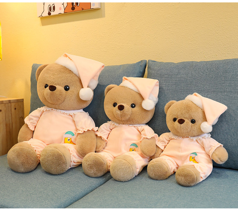 可爱睡衣小熊毛绒玩具公仔批发跨境新款动物抱枕玩偶儿童安抚娃娃详情18