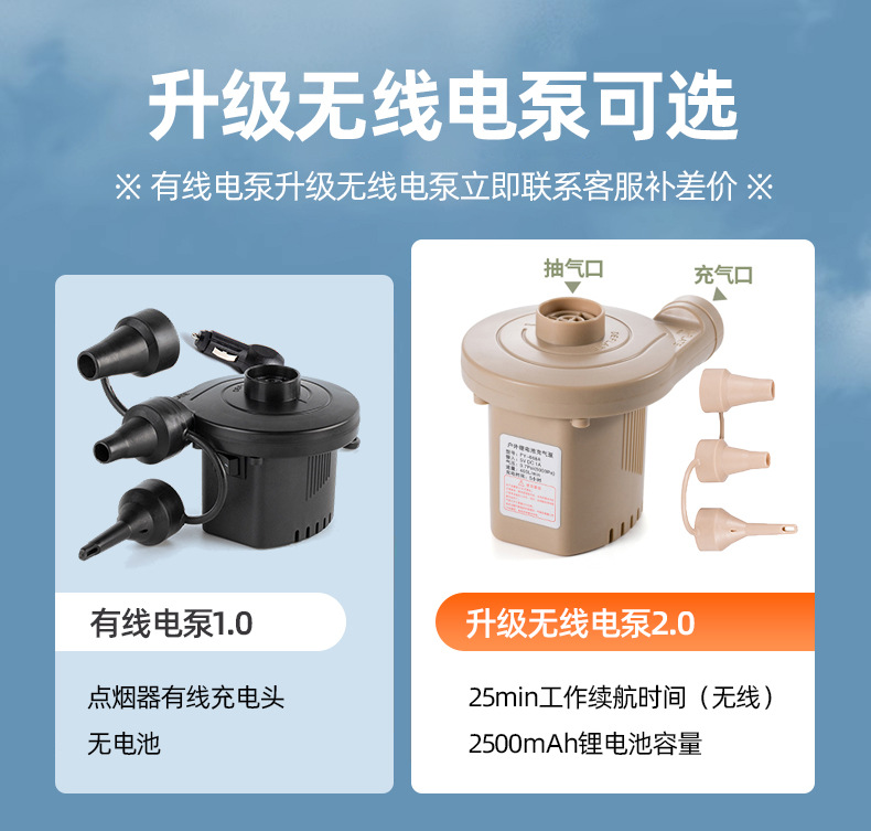 工厂车载充气床家用轿车后排用充气垫床户外植绒车用充气床批发详情10