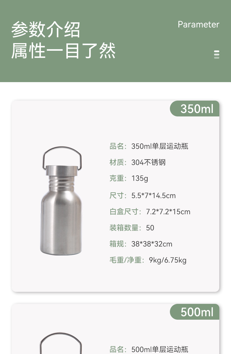 跨境专供不锈钢美式大口运动水壶户外带提手旅行壶单层保温杯详情9