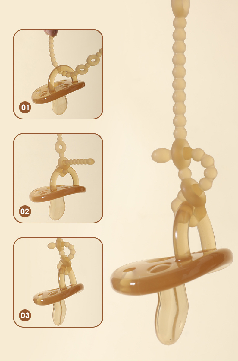 硅胶牙胶防丢链新生儿奶嘴夹宝宝安抚奶嘴防掉链婴儿奶嘴链批发详情6