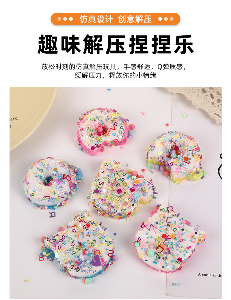 跨境解压华夫饼捏捏乐玩具甜甜圈慢回弹可爱闪亮儿童减压玩具详情2