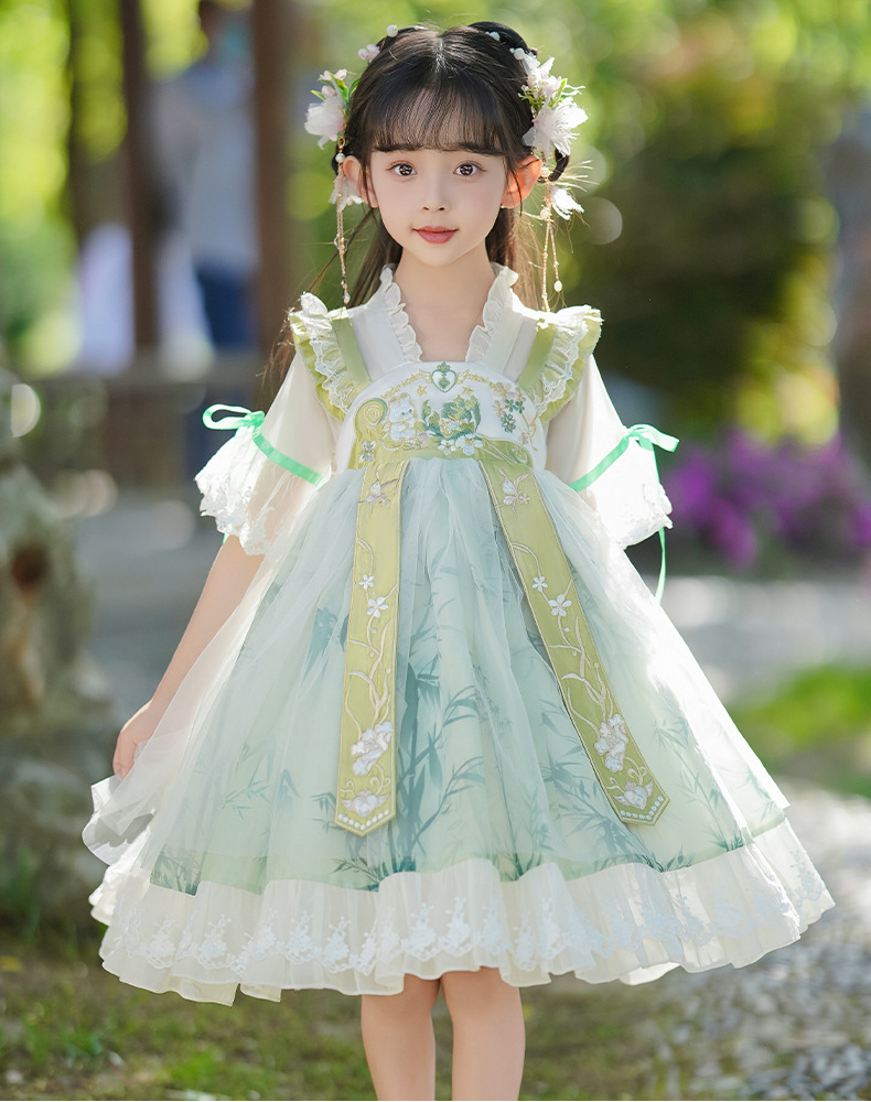 国潮汉服女童春装2025新款连衣裙儿童国风超仙春季唐装中国风童装春款详情4