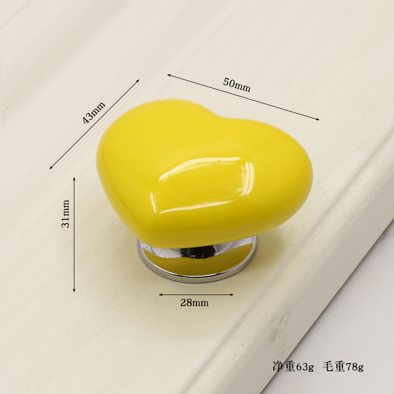 卡通儿童房拉手心形陶瓷拉手现代简约抽屉橱柜书柜电视柜鞋柜把手详情26