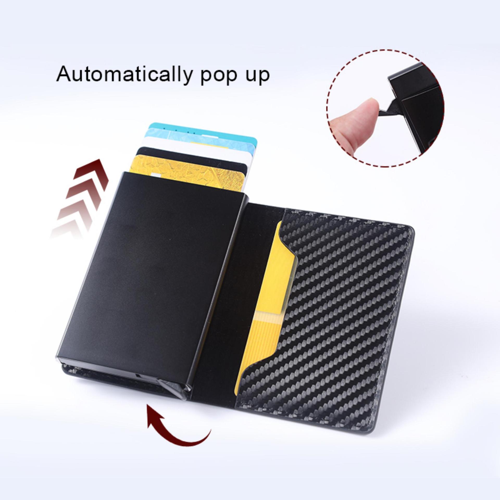 التفتيش الشامل عبر الحدود بين أوروبا والولايات المتحدة ضد سرقة محفظة الرجل المتعددة كارت RFID المحفظة المتعددة الألياف الكربونية الرقيقة pic 3